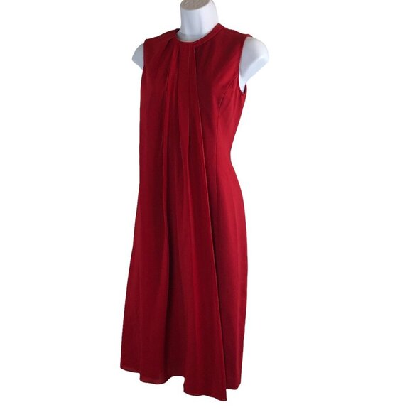 J. Peterman Sleeveless Chiffon Overlay Dress Red Women's Size 0 H11093 - Picture 15 of 16
